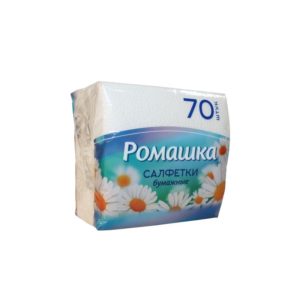 Салфетки бумажные Лилия 24x24 см белые 1-слойные 70 штук в упаковке