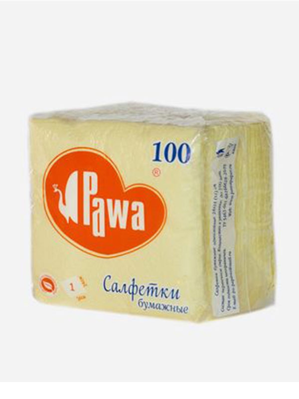 PAWA салфетки желтые 100шт