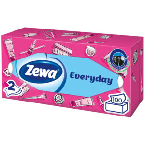 Салфетки бумажные косметические Zewa Everyday 2 слоя, 100шт