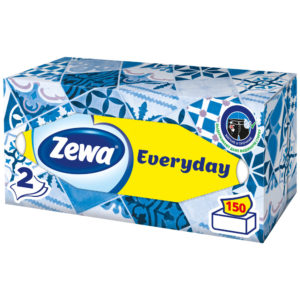Салфетки бумажные косметические Zewa Everyday 2 слоя, 150шт