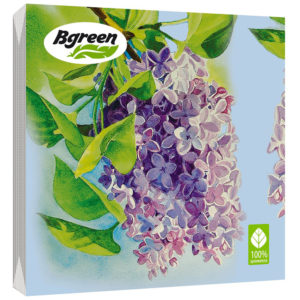 Салфетки бумажныеBulgaree Green "Сирень" 3слоя 33*33см 20шт