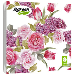Салфетки бумажные Bulgaree Green "Весенний мотив" 3слоя 33*33см 20шт