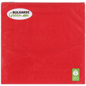 Салфетки бумажные Bulgaree Green " Красный" 3слоя 33*33см 20шт