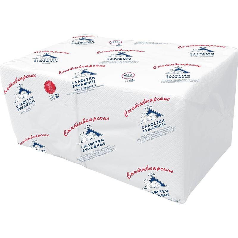Салфетки бумажные Profi Pack 24x24 см белые 2-слойные 250 штук в упаковке