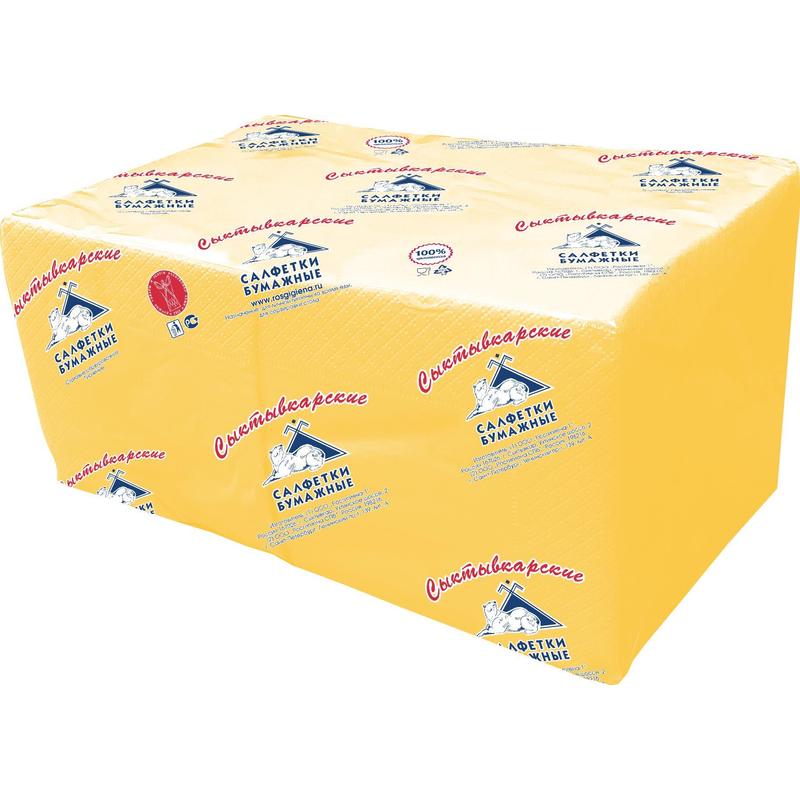 Салфетки бумажные Profi Pack 24x24 см желтые 2-слойные 250 штук в упаковке