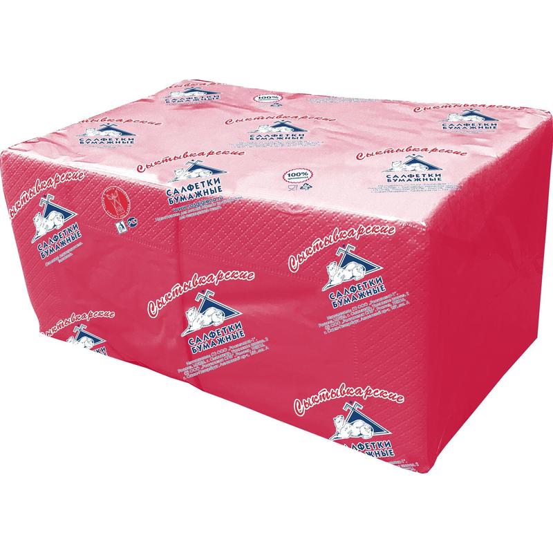 Салфетки бумажные Profi Pack 24x24 см красные 2-слойные 250 штук в упаковке