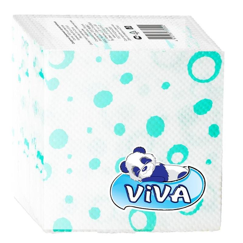 Салфетки бумажные Viva 1-слойные 24х24 см белые (80 штук в пачке, 60 пачек в упаковке)