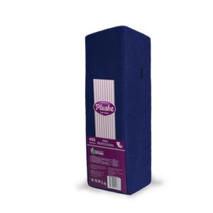 Салфетки бумажные Plushe Maxi Professional 1-слойные 24x24 см синие (400 штук в упаковке)