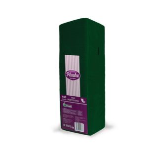 Салфетки бумажные Plushe Maxi Professional 1-слойные 24x24 см зеленые (400 штук в упаковке)