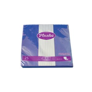 Салфетки бумажные Plushe Premium Carre 33x33 см синие 2-слойные 25 штук в упаковке