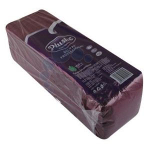 Салфетки бумажные Plushe Maxi Professional 1-слойные 24x24 см бордовые (400 штук в упаковке)