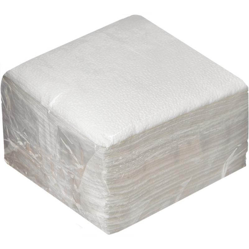Салфетки бумажные Радуга 24x24 см белые 1-слойные 100 штук в упаковке