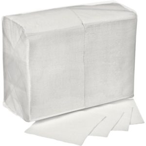 Салфетки бумажные Lista 24x24 см белые 1-слойные 400 штук в упаковке