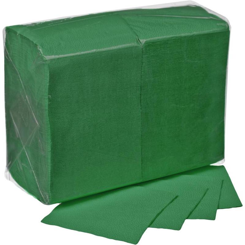 Салфетки бумажные Lista (1-слойные, 24x24 см, зеленые с тиснением, 400 штук в упаковке)