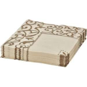 Салфетки бумажные Bibo Gold 33x33 см бежевые 1-слойные 20 штук в упаковке
