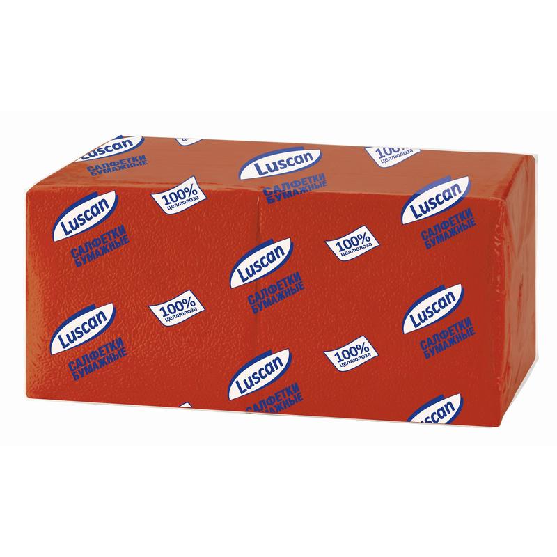 Салфетки бумажные Luscan Profi Pack 24x24 см красные 1-слойные 400 штук в упаковке