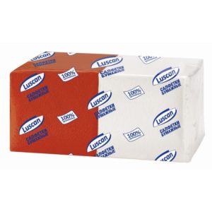 Салфетки бумажные Luscan Profi Pack 24x24 см белые/красные 1-слойные 250 штук в упаковке