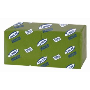 Салфетки бумажные Luscan Profi Pack 24x24 см зеленые 1-слойные 400 штук в упаковке