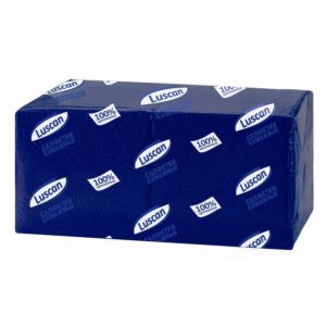 Салфетки бумажные Luscan Profi Pack 24x24 см синие 1-слойные 400 штук в упаковке
