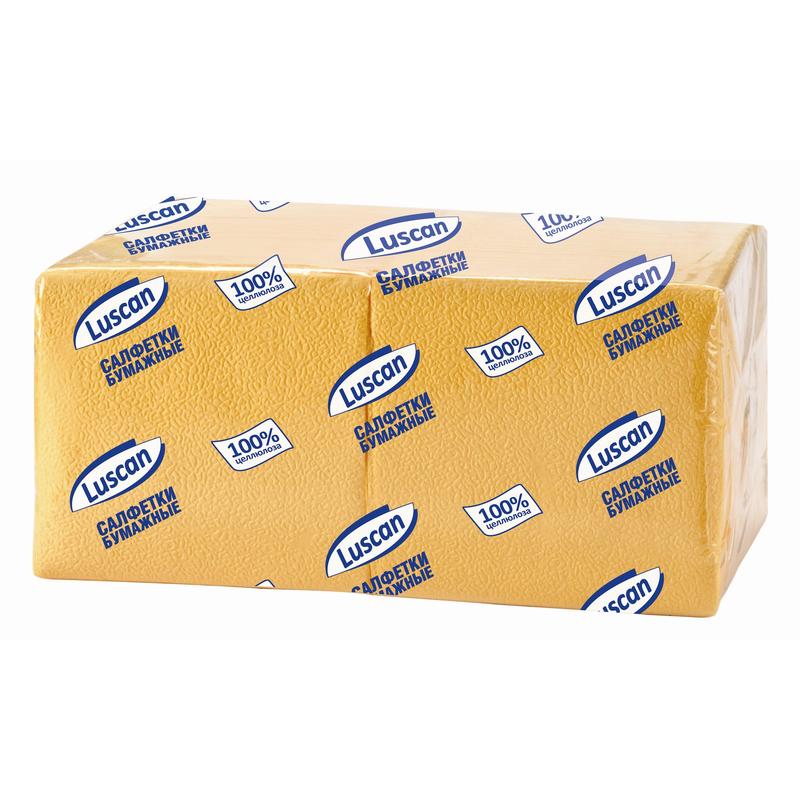 Салфетки бумажные Luscan Profi Pack 24x24 см желтые 1-слойные 400 штук в упаковке