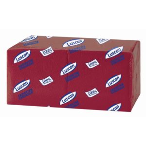 Салфетки бумажные Luscan Profi Pack 24x24 см бордовые 1-слойные 400 штук в упаковке