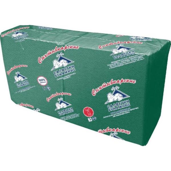 Салфетки бумажные Profi Pack 33x33 см зеленые 1-слойные 250 штук в упаковке