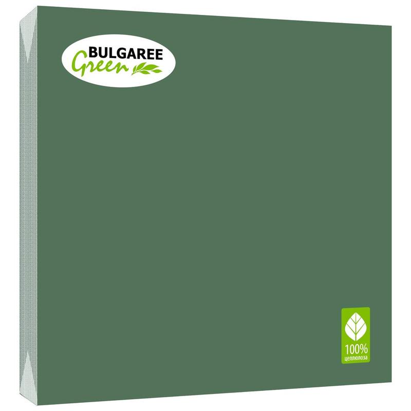 Салфетки бумажные BG 33x33 см зеленые 3-слойные 20 штук в упаковке