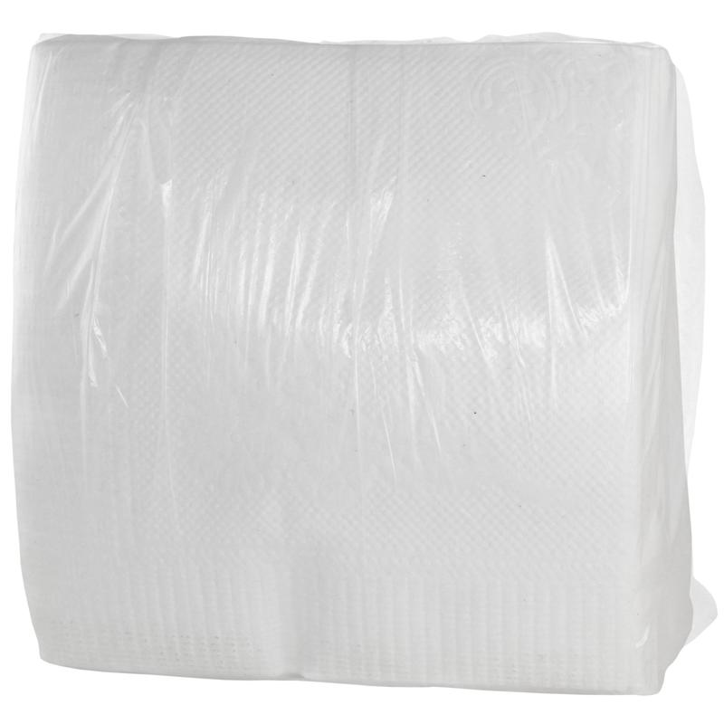 Салфетки бумажные Пастель 24x24 см белые 1-слойные 100 штук в упаковке