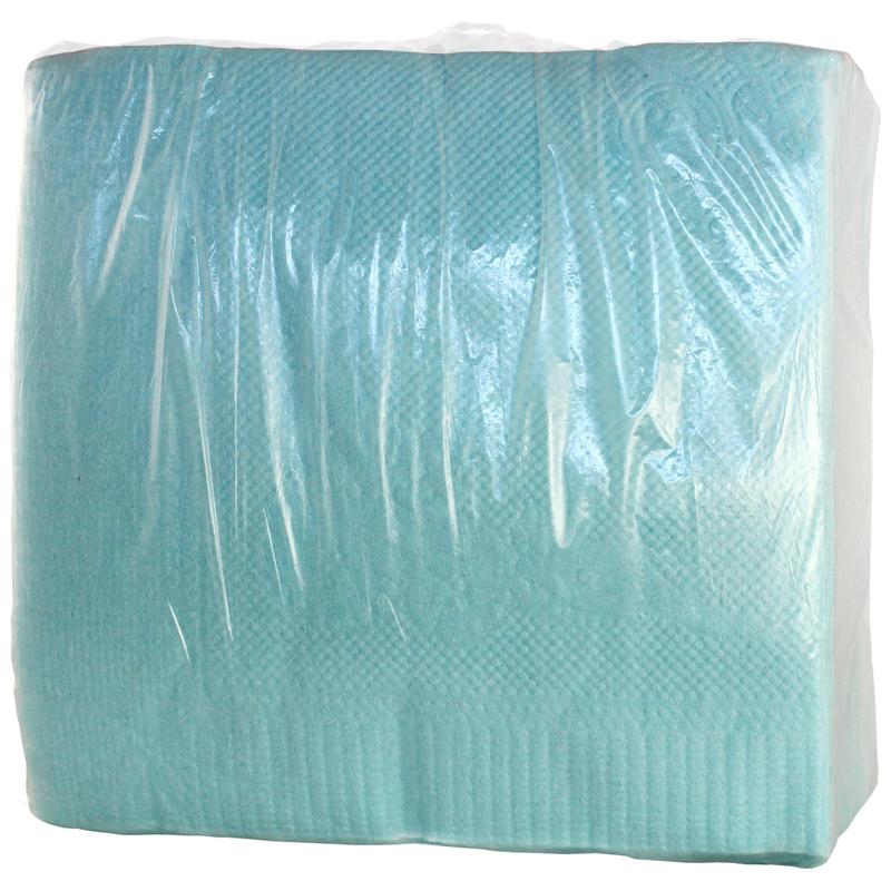 Салфетки бумажные Пастель 24x24 см голубые 1-слойные 100 штук в упаковке