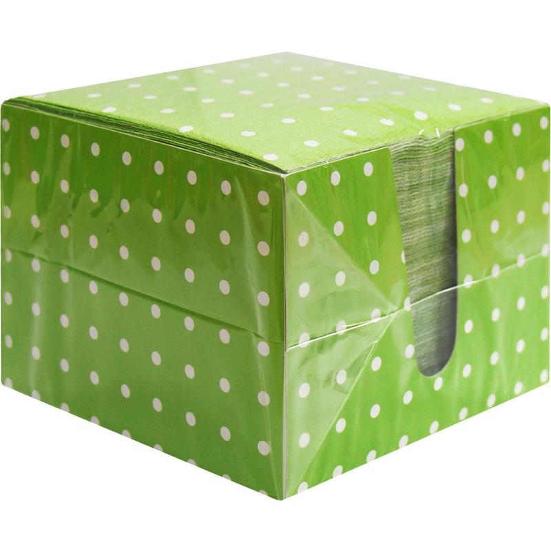 Салфетки бумажные Перышко 24x24 см зеленые 2-слойные 85 штук в упаковке